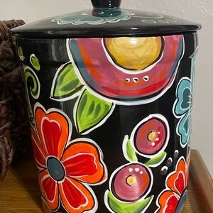 Colorful Floral Ceramic Canister